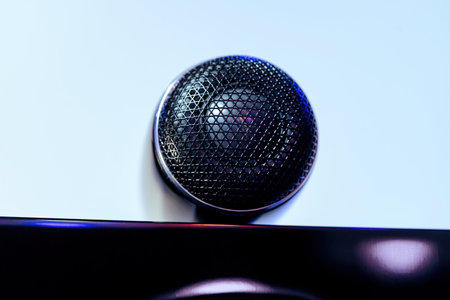 acoustic sound speaker on a white background. The equipment is hi-end class.の写真素材