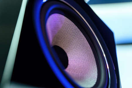 Hi-Fi audio system speaker membrane, carbon suspension. Nice metalized carbon surface. Elite music, hi-end quality.の写真素材