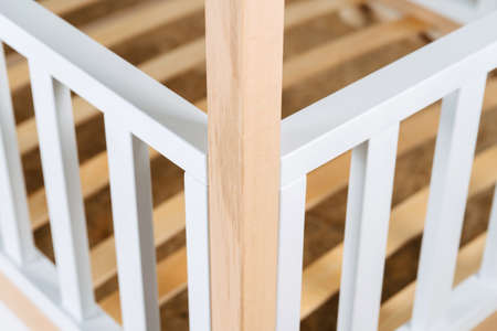 The image of the childs bed, in the frame of the bed legs and drawers.の写真素材