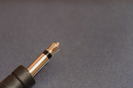 Earphone jack connect to smartphone. There is space for text
