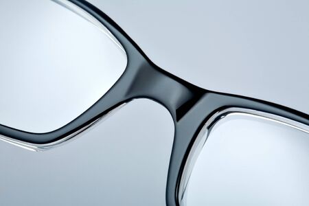 Detail of stylish black acetate eyewear. Classic accessory for reading.の写真素材