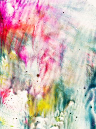 Creative abstract hand painted background, wallpaper, texture. Close-up fragment of watercolour or acrylic painting. Pastel coloured marble pattern. Contemporary art.の写真素材