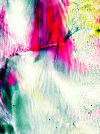 Creative abstract floating paint background, wallpaper, acrylic texture with particles. Close-up fragment of watercolour or acrylic painting. Pastel coloured wave pattern. Contemporary art.の写真素材