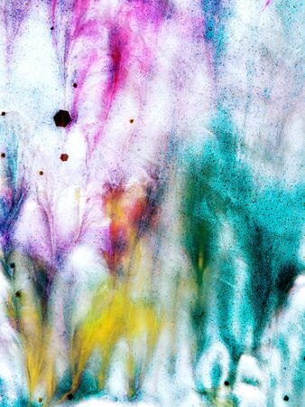 Creative abstract nail polish background, wallpaper, acrylic texture. Close-up fragment of watercolour or acrylic painting. Pastel coloured wave pattern. Contemporary art.の写真素材