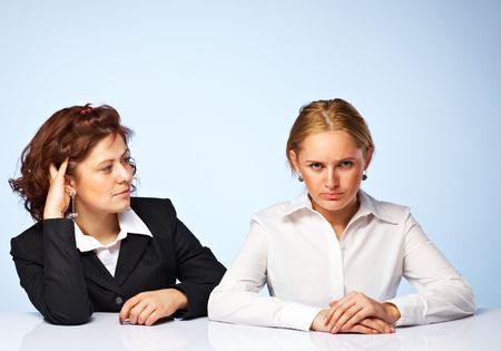 Pretty confident business women against light backgroundの写真素材