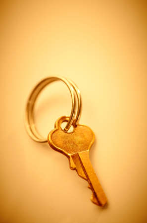 Macro of a little metal key.の写真素材
