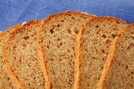 Whole Wheat Bread on blue background
