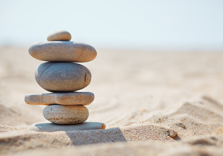 Stone composition on the beachの写真素材