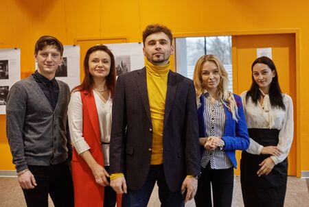 team ready to work in new office