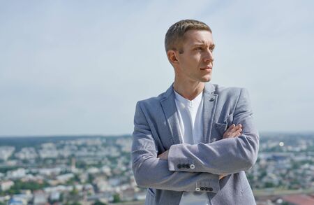 Portrait of serious young businessman