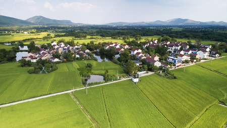 Autumn rural scenery in southern anhui province, Chinaの写真素材