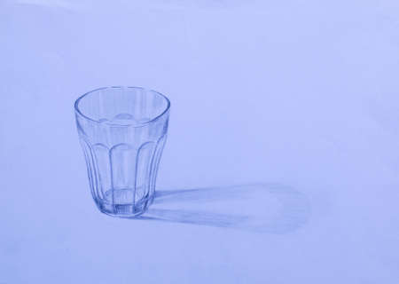 Cool and simple glass cup drawingの写真素材