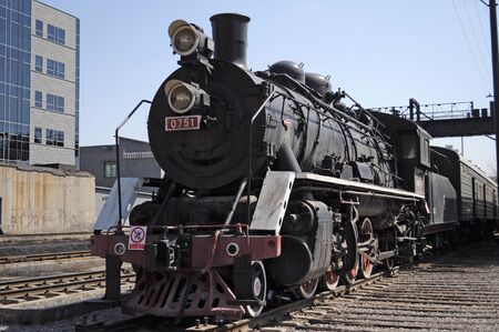 Close up of old train in Beijing