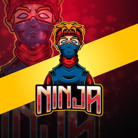 Ninja esport mascot logo designのイラスト素材