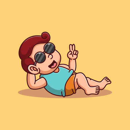 cartoon children having funのイラスト素材