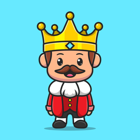 cartoon of a king with his crownのイラスト素材