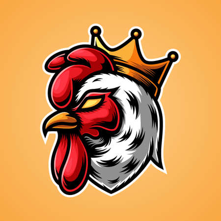 Chicken rooster head mascotのイラスト素材