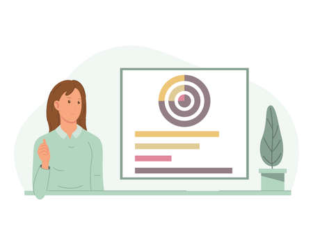 a business woman giving a presentationのイラスト素材