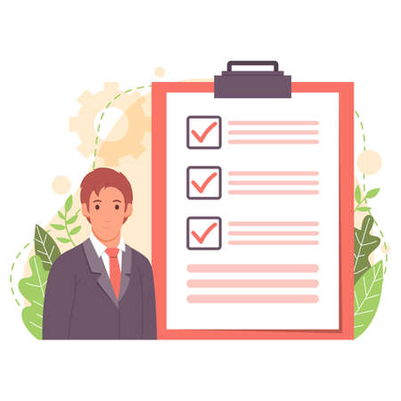 a business man with several achievementsのイラスト素材