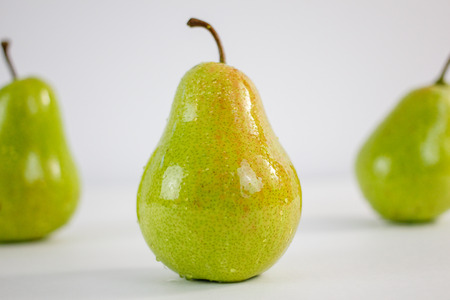 set of pears on a white backgroundの写真素材