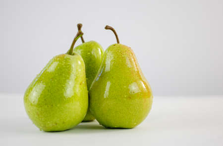 set of pears on white backgroundの写真素材