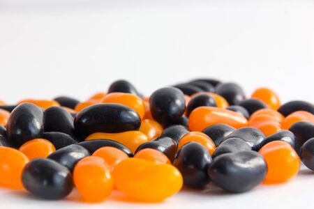 black and orange jelly beanの写真素材