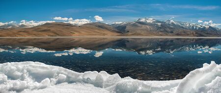 panorama of Tso moriri lake in leh,ladakh india.の写真素材
