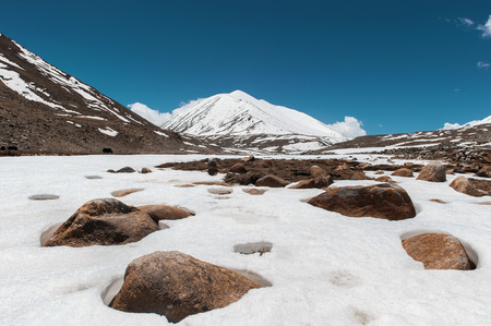 Landscape of himalaya mountain in ladak, leh indiaの写真素材