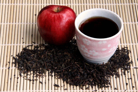 Asian Tea and appleの写真素材