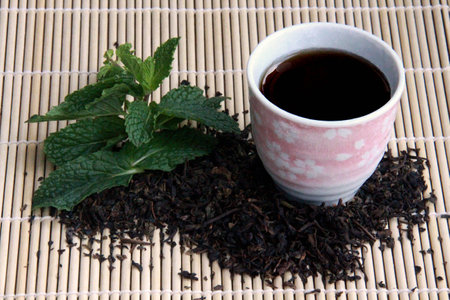 Asian Tea and mintの写真素材
