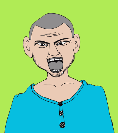 handsome Man Face Close Upのイラスト素材