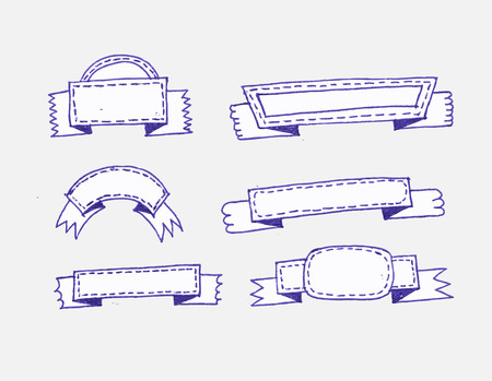 retro ribbons and labels Vector illustrationのイラスト素材