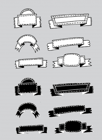 retro ribbons and labels Vector illustrationのイラスト素材