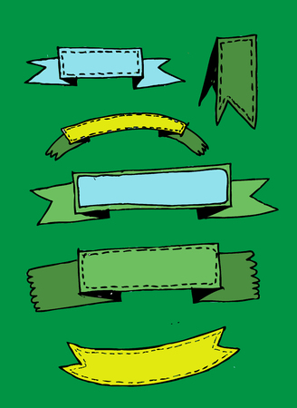 retro ribbons and labels Vector illustrationのイラスト素材