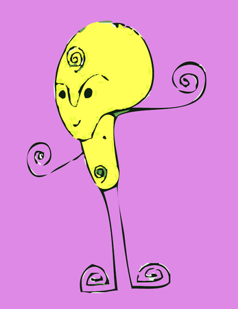 Cartoon cute monsters in Jaidee Family Styleのイラスト素材