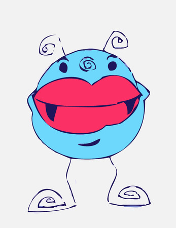 Cartoon cute monsters in Jaidee Family Styleのイラスト素材