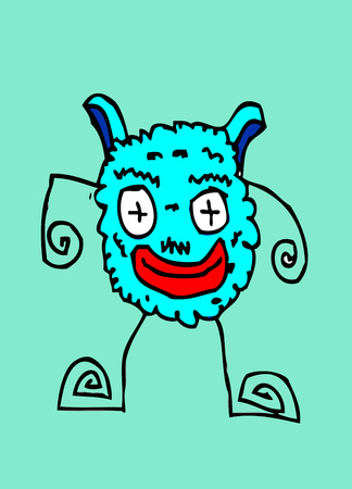 Cartoon cute monsters in Jaidee Family Styleのイラスト素材