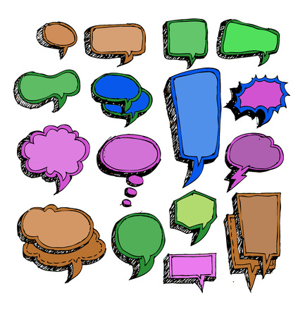 Set of colorful speech bubbles のイラスト素材