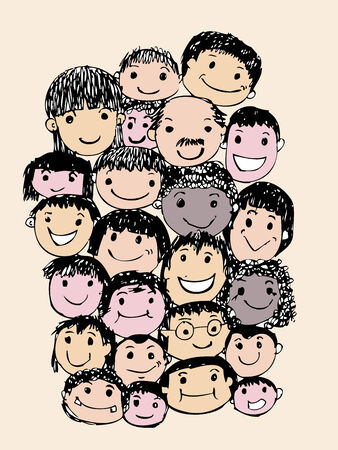 People faces cartoon のイラスト素材