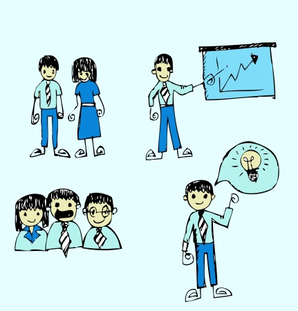 business man and business people  cartoon のイラスト素材