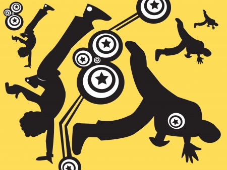  people on the party The dancingのイラスト素材