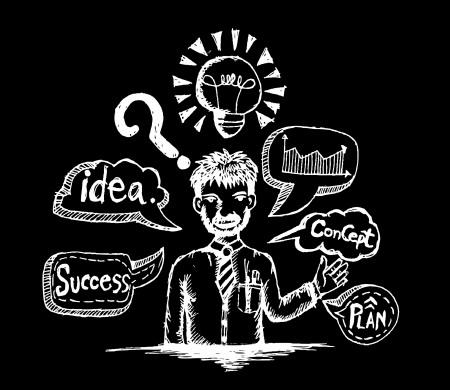 Illustration Thinking Concept peopleのイラスト素材