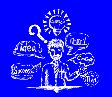 Illustration Thinking Concept peopleのイラスト素材
