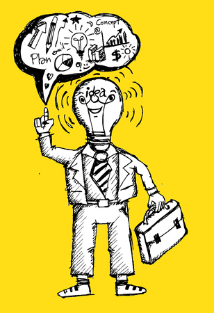 Illustration Thinking Concept peopleのイラスト素材