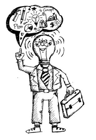 Illustration Thinking Concept peopleのイラスト素材