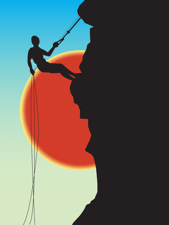 images of climb on a mountain のイラスト素材