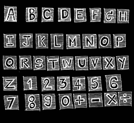 Font Sketch Hand drawing vector letters のイラスト素材