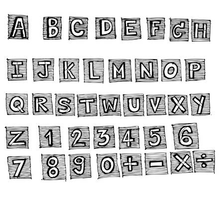 Font Sketch Hand drawing vector letters のイラスト素材