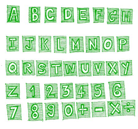 Font Sketch Hand drawing vector letters のイラスト素材