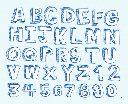 Font Sketch Hand drawing vector letters のイラスト素材